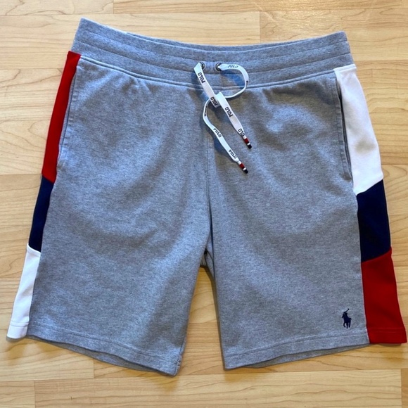 Polo Ralph Lauren Sweat Shorts Men's M Gray Pony Pockets Drawstring - Picture 1 of 9